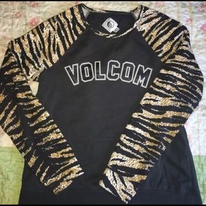 Volcom Tiger print crew neck size medium women’s